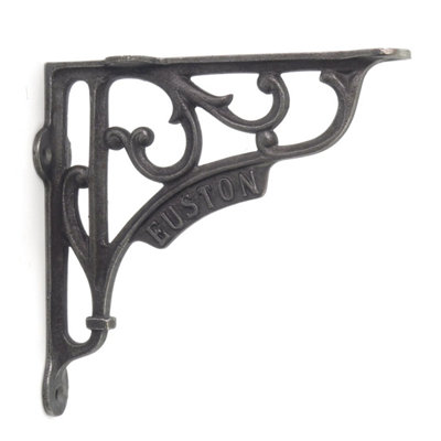 Pair of London Euston Shelf Brackets Antique Cast Iron 150mm x 150mm / 6 - 3