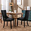 Pair of Lux Black Velvet Kitchen Dining Chairs with Pull Knocker Wing Back Bedroom Office Chairs