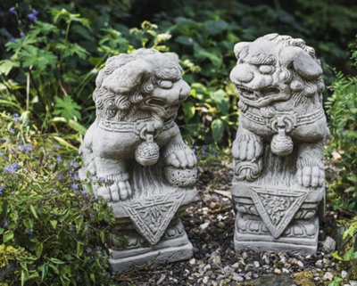 Pair of Medium Chinese Foo Dogs statues