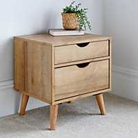 Pair of Molle 2 Drawer Oak Finish Bedside Tables
