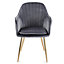Pair of Muse Accent Chairs in Velvet Upholstery - Grey/Gold