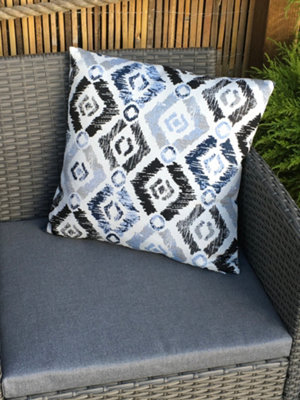 Pair of Outdoor Garden Sofa Chair Furniture Scatter Cushions - Blue Fleur