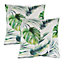 Pair of Outdoor Garden Sofa Chair Furniture Scatter Cushions- Botanical Leaf