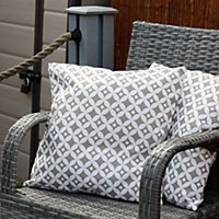 Pair of Outdoor Garden Sofa Chair Furniture Scatter Cushions- Diamond
