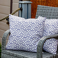 Pair of Outdoor Garden Sofa Chair Furniture Scatter Cushions- Geo Design