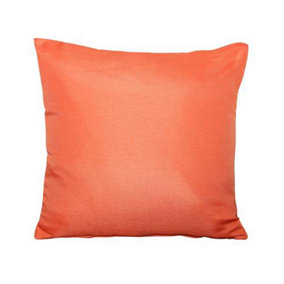 Pair of Outdoor Garden Sofa Chair Furniture Scatter Cushions - Orange Plain