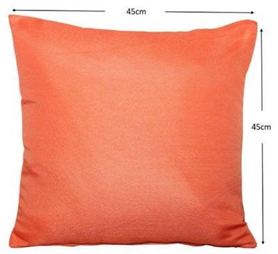 Pair of Outdoor Garden Sofa Chair Furniture Scatter Cushions - Orange Plain