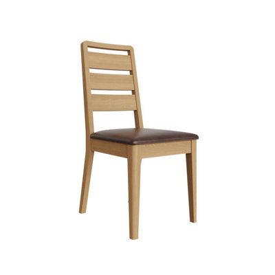 Pair Of Ready Assembled Ladder Back Oak Dining Chairs