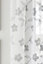 Pair of Sienna Grey Floral Paste Print Patterned Voile Panels with Rod Pocket Header 229 CM