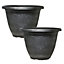 Pair of Silver Round Laurel Planters Containers For Growing