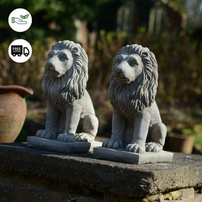 Pair of Small Bavarian Lion Garden sculptures
