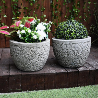 Pair of Small Regency Stone Flower Pot