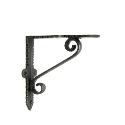 Pair of Small Shelf Brackets Simple Scroll Antique Cast 130mm x 130mm