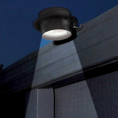 Pair of Solar LED Gutter and Fence Lights - Black