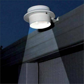 Pair of Solar LED Gutter and Fence Lights - White