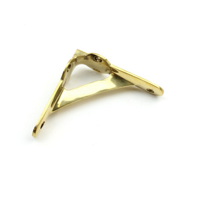 Pair of Solid Brass Gallows Style Shelf Brackets - 90mm x 90mm - 4