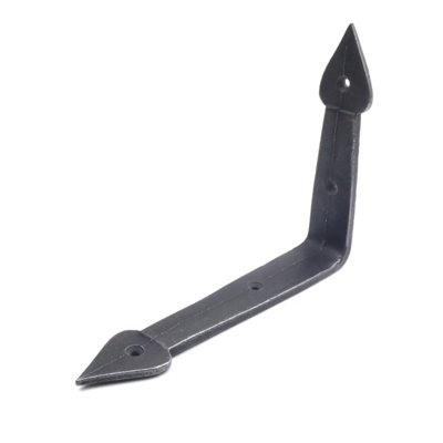 Pair of Spearhead End Shelf Brackets Antique Cast Iron 200mm x 155mm - 3