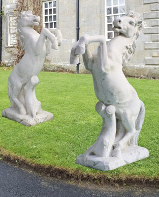 Pair of Stunning Large Rearing Horse Statues