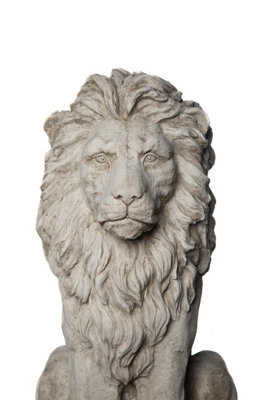 Pair of stunning large sitting lion statues