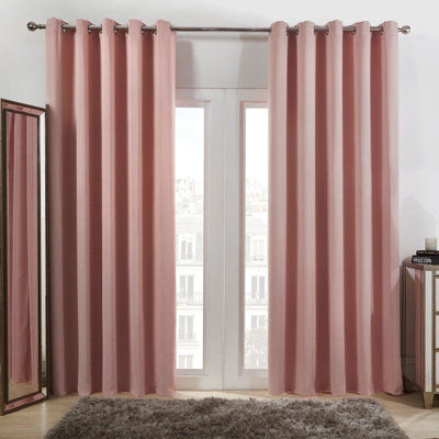 Pair of Thermal Ready Made Eyelet Blackout Curtains