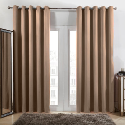 Pair of Thermal Ready Made Eyelet Blackout Curtains