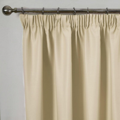 Thermal Pencil Pleat Blackout Tape Top Pair of Curtains Ready Made