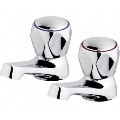 Pair Of Traditional Contract Bath Taps Chrome WRAS Approved