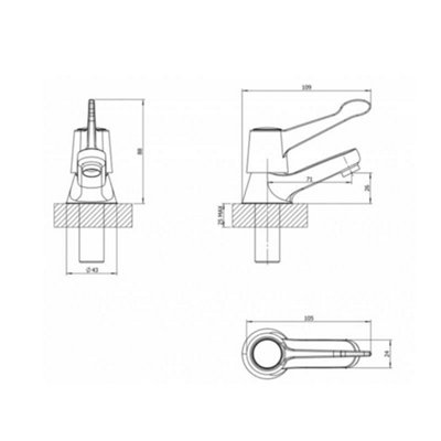 Pair Of Traditional Contract Lever Basin Taps Chrome WRAS Approved