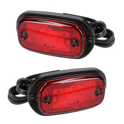 PAIR of Trailer Caravan Red LED Rear Marker Lights / Tail Lamps 12V or 24V TR099