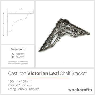 Pair of Victorian Scroll Leaf Shelf Brackets 130mm x 155mm
