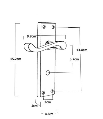 Pair of Victorian Scroll Style Bathroom Handle and Bath Sash Lock - Matt Black