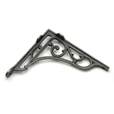 Pair of Victorian Style Heritage Cast Iron Shelf Brackets - 7" x 7.75"