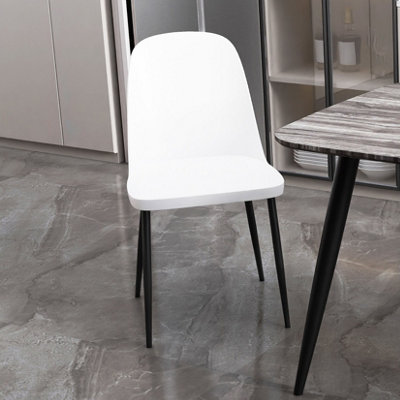 PAIR of White plastic Aspen duo chairs with black metal legs (PAIR)
