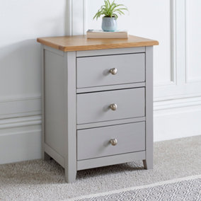 Pair of Wilmslow Light Grey 3 Drawer Bedside Tables