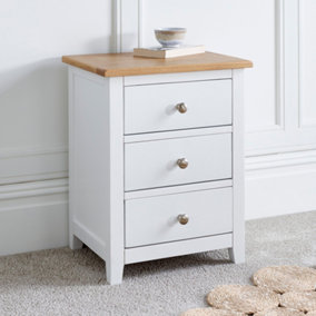 Pair of Wilmslow White 3 Drawer Bedside Tables