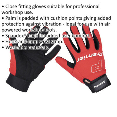 Padded Mechanics Gloves, Large