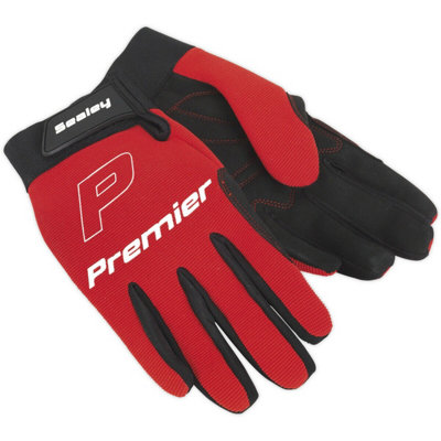PAIR Padded Mechanics Gloves - XL - Washable Workshop Power Tool Gloves