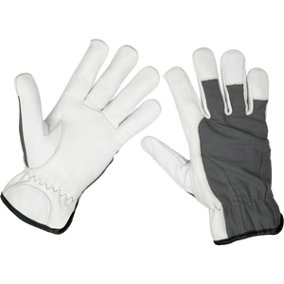 PAIR PREMIUM Cool Hide Gloves - Large - Full Grain Cowhide - Breathable
