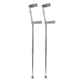 PAIR PVC Wedge Handled Elbow Crutch - 14+3 Height Settings - 222kg Weight Limit