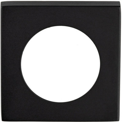 PAIR Screw On Square Rose Cover Plates 52 x 52mm 10mm Depth Matt Black