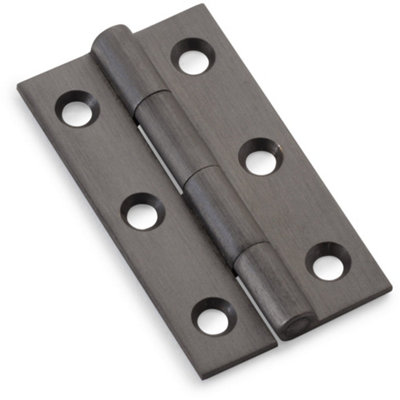 PAIR Solid Brass Cabinet Butt Hinge - 50mm - Dark Bronze Premium Cupboard