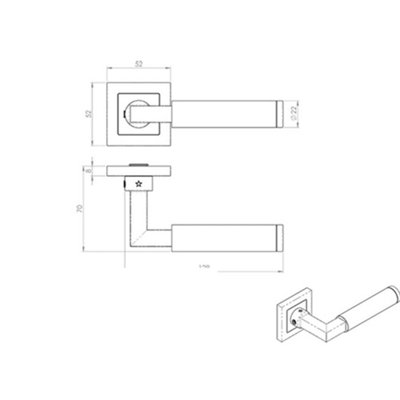 PAIR Square Cut Mitred Bar Handle Concealed Fix Polished & Satin Steel