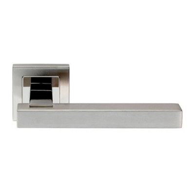 PAIR Square Cut Straight Bar Handle Concealed Fix Polished & Satin Steel