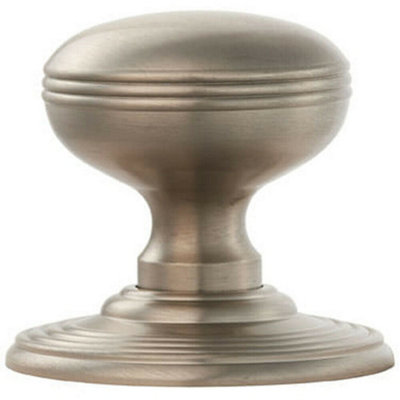 PAIR Textured Mortice Door Knob 70mm Diameter Concealed Rose Satin Nickel