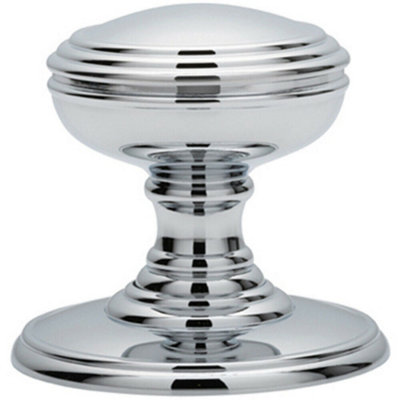 PAIR Textured Mortice Door Knob 70mm Diameter Polished Chrome Door Handle
