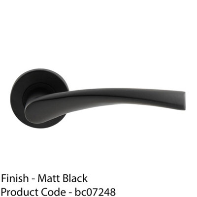 PAIR Twisted Angular Design Handle On Round Rose Concealed Fix Matt Black