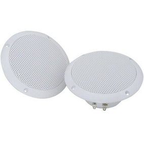 Pair Waterproof Ceiling Speakers 80W 4ohm 5" Kitchen Bathroom Water Resistant