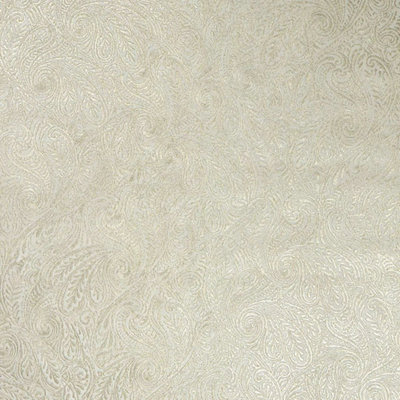 Palace Paisley Wallpaper in Ivory with Gold Sparkle