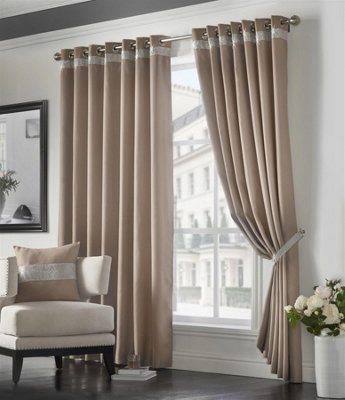 Palace Ring Top Curtains 117cm x 183cm Beige