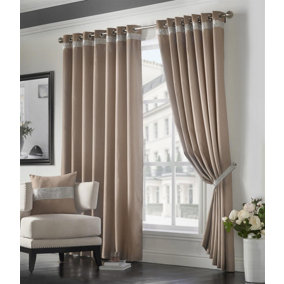 Palace Ring Top Curtains 117cm x 183cm Beige